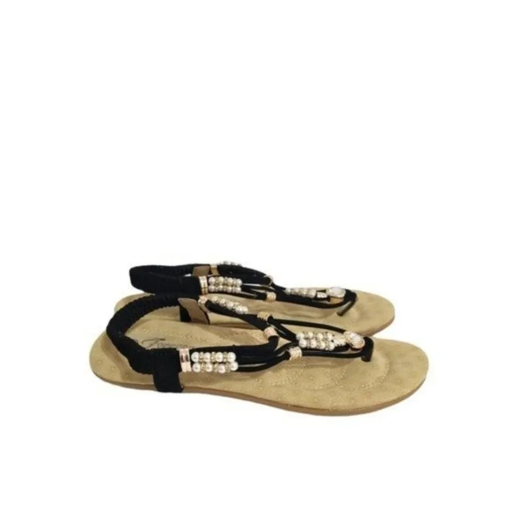Forever Women's Elastic Ankle Strap Slip On Sandal, size 6